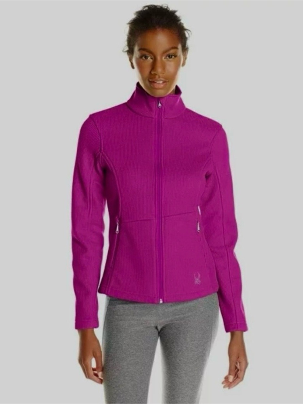 Spyder Magenta Endure Core Sweater Knit Jacket Fitted Active Outdoors Preppy